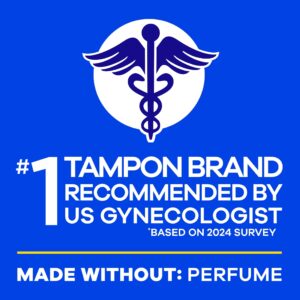 Tampax Pearl Tampons Trio Multipack with LeakGuard Braid, Light/Regular/Super Absorbency, 64 Ct