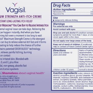 Vagisil Maximum Strength Anti-Itch Creme Instant Long Lasting Relief 1 oz - Image 3