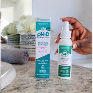 pH-D Feminine Health Boric Acid Body Fresh Spray, Vegan, Paraben-Free, Rose Vanilla Scented, 3 oz - Image 4