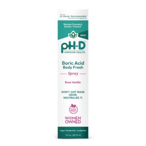 pH-D Feminine Health Boric Acid Body Fresh Spray, Vegan, Paraben-Free, Rose Vanilla Scented, 3 oz - Image 5