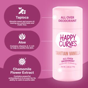 Happy Curves Aluminum & Talc Free Whole Body Deodorant for Women, Tahitian Vanilla, Stick, 2.65 oz - Image 5