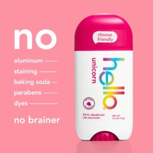 hello Unicorn Aluminum Free Deodorant for Women and Men with Shea Butter, 24-Hour Freshness, Baking Soda Free Deodorant, Dermatologically Tested, 2.6 oz Stick - Image 7