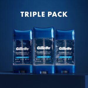 Gillette Clear Gel Antiperspirant and Deodorant for Men Cool Wave Scent 3.8 oz 3 Pack - Image 5