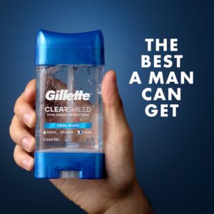 Gillette Clear Gel Antiperspirant and Deodorant for Men Cool Wave Scent 3.8 oz 3 Pack - Image 6