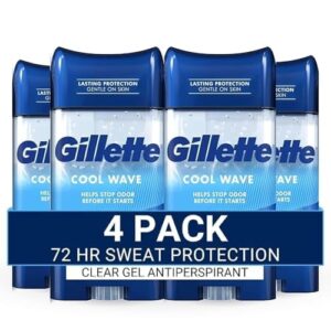Gillette Clear Gel Antiperspirant and Deodorant for Men Cool Wave Scent 3.8 oz 3 Pack - Image 18