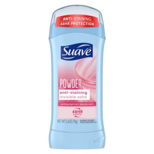 Suave Invisible Solid Antiperspirant Deodorant, Powder, Unisex, 2.6 oz - Image 1
