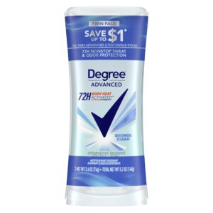 Degree Advanced Women's Antiperspirant Deodorant Stick Twin Pack Shower Clean, 2.6 oz - Image 1