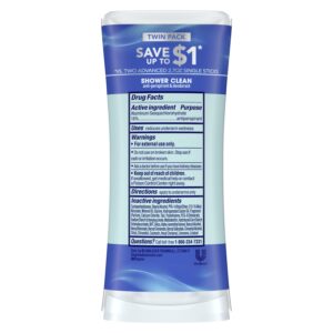 Degree Advanced Women's Antiperspirant Deodorant Stick Twin Pack Shower Clean, 2.6 oz - Image 9