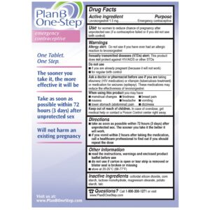 Plan B One-Step Emergency Contraceptive 1 Tablet, 1.5 mg - Image 5