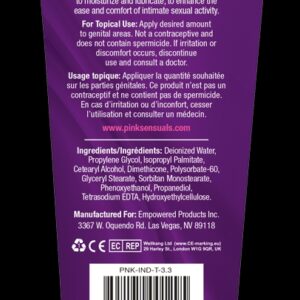 PINK Indulgence Cream - Longer Lasting Water Based Cream Personal Lubricant for Women - 3.3oz Tube - Image 9