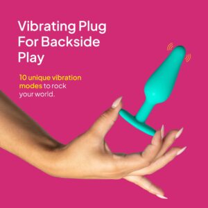 Hello Cake Rechargeable Waterproof Bullet Vibrator for Anal Play with 10 Modes, Teal, 1 Count - Image 3