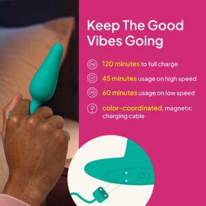 Hello Cake Rechargeable Waterproof Bullet Vibrator for Anal Play with 10 Modes, Teal, 1 Count - Image 11