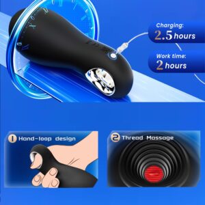 AYIYUN Male Masturbator Cup Sex Toys with 10 Vibrating & 5 Tongue Licking Modes 360° Wrapped Stroker Adult Toy with Loop-Handle for Men Self-Pleasure Masturbation - Image 6
