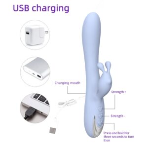 Centerel Rabbit Vibrator Sex Toys with 10 Powerful Vibrations Dual Motors, Vibrator Adult Toys for Women-Light Blue - Image 7