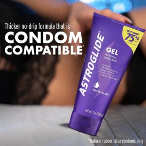 Astroglide Water Based Lube (7oz), Ultra Gentle Gel Personal Lubricant for Vaginal and Anal Sex, Stays Put with No Drip, Sex Lube, Long-Lasting for Men, Women and Couples, Safe for Toys - Image 3