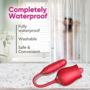 Rose Toys, 2 in 1 Rose Sex Toys Vibrators for Women G Spot Vibrator Partner Toys for Adult Pleasure Stimulator - Image 5
