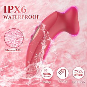 Vibrator Rose Sex Toy for Women-2 IN 1 Female Sex Toys Sucking Vibrator Rose Adult Toy, 10 Tongue Vibrating Modes and 10 Sucking Modes, 360° vibration G spot Vibrator for Woman Couples Adult Sex toys - Image 7