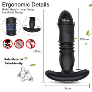 TLUDA Thrusting Vibrating Butt Plug Anal Vibrator APP Remote Sex Toys for Women,Men Prostate Massager Buttplug,Black - Image 7