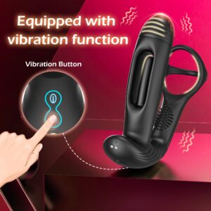 Prostate Massager Vibrator for Men,AMOVIBE Anal Toys with 10 Flapping & Vibration Settings,Waterproof Rechargeable Anal Adult Toys Vibrators with Penis Ring,Male Sex toys - Image 4