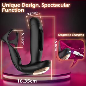 Prostate Massager Vibrator for Men,AMOVIBE Anal Toys with 10 Flapping & Vibration Settings,Waterproof Rechargeable Anal Adult Toys Vibrators with Penis Ring,Male Sex toys - Image 5