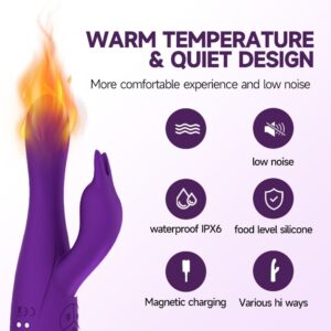 3-in-1 Heating Rabbit Vibrator G-spot Vibrator & Clitoris Stimulator, Adult Sex Toy with 7 Vibrating 3 Squirting Mode,Sex Toys for Female - Image 6