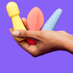 Lovehoney Mon Ami Mini Vibrating Massagers, Yellow, Coral, and Blue - Image 4