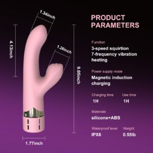 Obgado Squirting Vibrator G-spot & Clitoris Stimulator,3-in-1 Women Sex Toys with 3 Squirtion 7 Vibration Modes,Heating Adult Sex Toys for Women - Image 4