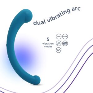 plusOne Vibrating Dual Arc Massager, 10 Vibration Settings, Teal, Waterproof - Image 3