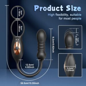 Thrusting Anal Vibrator Prostate Massager Vibrating And Penis Ring ,9 Vibrating Sex Toys for Men and Couples - Image 4
