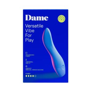 Dame Dip Internal and External Vibrator for Women — USB-C Rechargeable, 5 Speeds, Waterproof, Angled Ridged Design, Personal Massager, Soft Silicone, Ergonomic - Periwinkle - Image 10