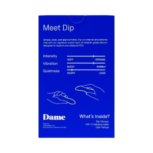 Dame Dip Internal and External Vibrator for Women — USB-C Rechargeable, 5 Speeds, Waterproof, Angled Ridged Design, Personal Massager, Soft Silicone, Ergonomic - Periwinkle - Image 11