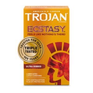 Trojan Ultra Ribbed Ecstasy Lubricated Condoms Value Pack, 26 Count - Image 6