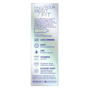 Durex Air Condoms, Extra Thin, Transparent Natural Rubber Latex Condoms for Men, Wide Fit, FSA & HSA Eligible, 10 Count - Image 17