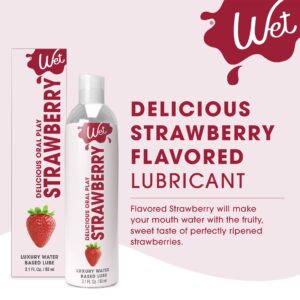 Wet Flavored Water-Based Lube, Luxury Edible Personal Lubricant, Delicious Strawberry Flavor, 3.1 fl oz - Image 3