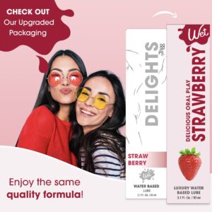 Wet Flavored Water-Based Lube, Luxury Edible Personal Lubricant, Delicious Strawberry Flavor, 3.1 fl oz - Image 6