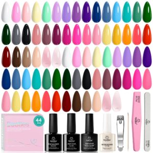 beetles Gel Polish 36 Colors Gel Nail Polish with Base Coat Glossy Matte & Glitter Gel Top Coat Neon Jelly Blue Nude Vivid Seasons Collection Gifts for Women - Image 1