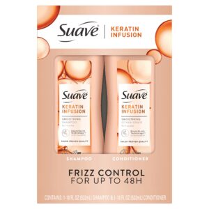 Suave Professionals Keratin Infusion Smoothing Shampoo and Conditioner with Pump 28 oz 2 Count