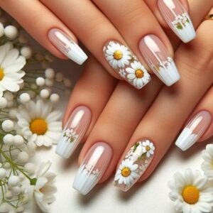 T-HOTLYST 24pcs Flower Press On Nail Full Cover Artificial Nail Floral False Nail Manicure Acrylic Stick on Nail Set for Women - Image 1