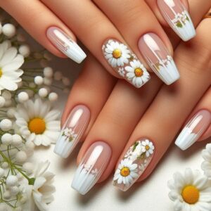 T-HOTLYST 24pcs Flower Press On Nail Full Cover Artificial Nail Floral False Nail Manicure Acrylic Stick on Nail Set for Women - Image 2