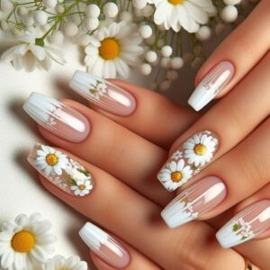 T-HOTLYST 24pcs Flower Press On Nail Full Cover Artificial Nail Floral False Nail Manicure Acrylic Stick on Nail Set for Women - Image 3