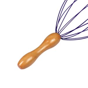 Wooden Scalp Massager, Stainless Legs, Purple - Image 4