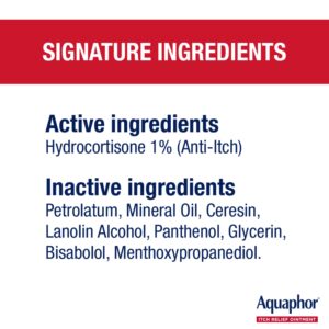 Aquaphor Itch Relief Ointment, 1% Hydrocortisone Anti-Itch Cream, Fast-Acting, 2 oz - Image 8