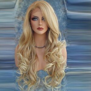 Adakot Blonde Wigs for Women Human Hair, Long Curly Wavy Lace Front Wigs Human Hair Natural Color - Image 2