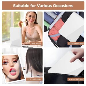Ouwald Makeup Mirror, 1500mA Rechargeable Vanity Mirror with Lights 92 Led, Portable 10'' Travel Lighted Makeup Mirror with 10X Magnification Mirror, White - Image 7