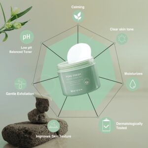 Toner Pad Pore Fresh Peeling with Tea Tree & Turmeric Extracts, Gentle Exfoliation & Deep Cleansing, All Skin Types, 60 Pads - Image 4
