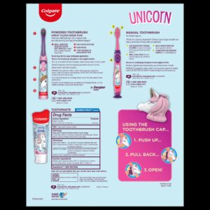 Colgate Kids Toothbrush Set with Toothpaste, Unicorn Gift Set, 4 Piece Set - Image 11