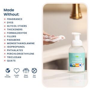 Truly Free Aloe Unscented Hand Soap - 10x Concentrated Aloe Vera, Non-Drying Gentle Cleanser - Bathroom Hand Soap - 1 Bottle with Foaming Dispenser Pump + 2 Moisturizing Hand Soap Refill - Image 5