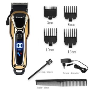 KEMEI Cordless Hair Clippers for Men with LED Display Hair Cut Grooming Kit Trimmer Machine, KM-1990 - Image 4