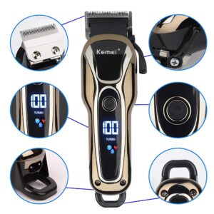 KEMEI Cordless Hair Clippers for Men with LED Display Hair Cut Grooming Kit Trimmer Machine, KM-1990 - Image 6