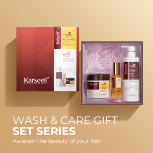 Karseell Collagen Hair Treatment Deep Repair Conditioning, Hair mask Shampoo and Argan Oil Set for Dry Damaged Hair All Hair Types 16.9floz + 16.9floz + 1.69floz - Image 4